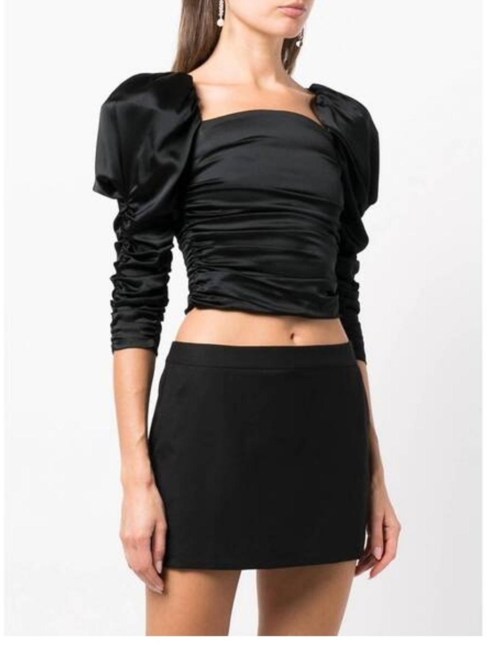 Alice + Olivia Katrice ruched puff-sleeve top size 0 $495 - Picture 12 of 16
